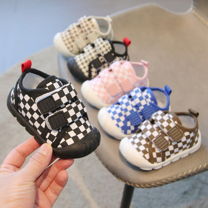 Checkered Double Strap Casual Shoes