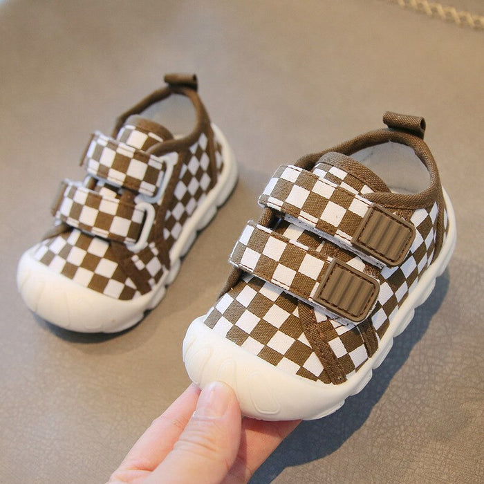 Checkered Double Strap Casual Shoes