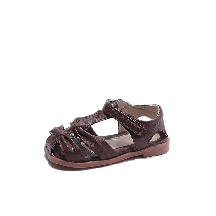 Retro Style Bowknot Pattern Soft Soled Kids Sandals