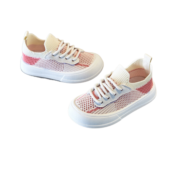 Lace Up Mesh Patterned Casual Shoes