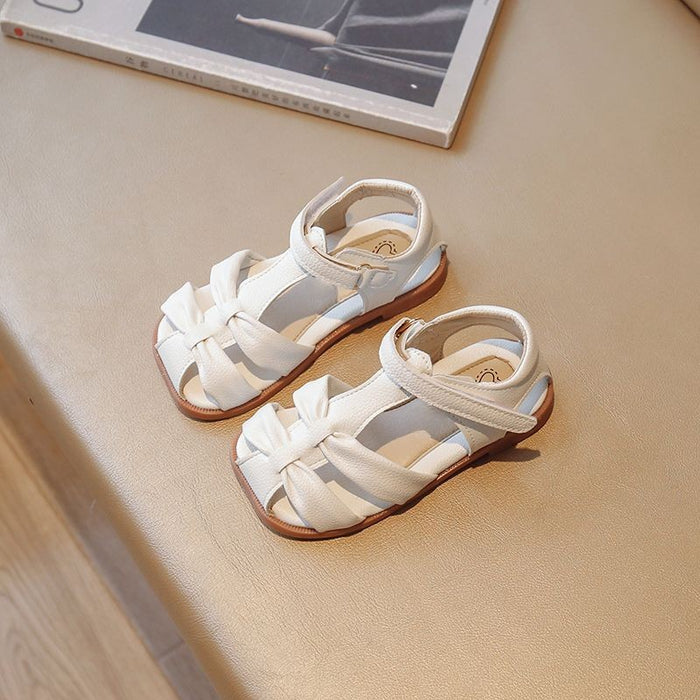 Retro Style Bowknot Pattern Soft Soled Kids Sandals