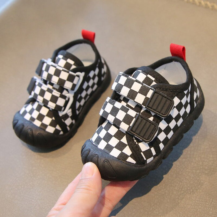 Checkered Double Strap Casual Shoes