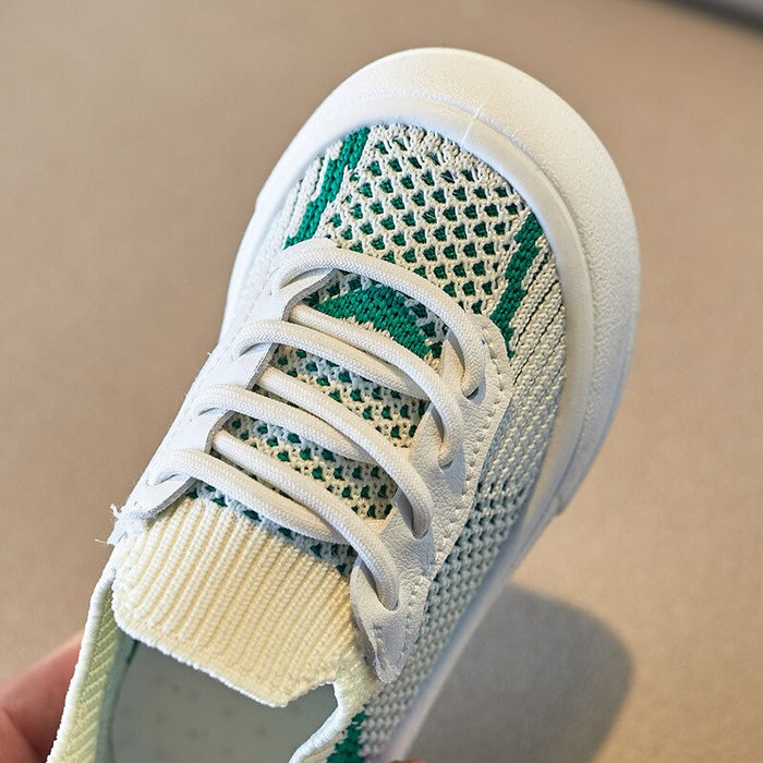 Lace Up Mesh Patterned Casual Shoes