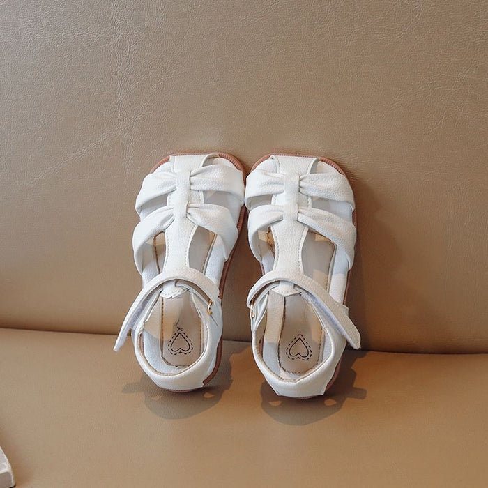 Retro Style Bowknot Pattern Soft Soled Kids Sandals