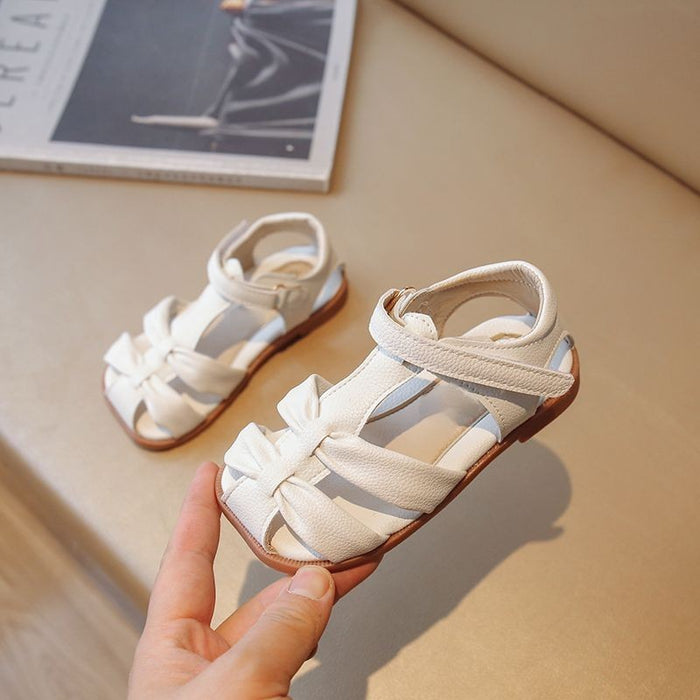 Retro Style Bowknot Pattern Soft Soled Kids Sandals