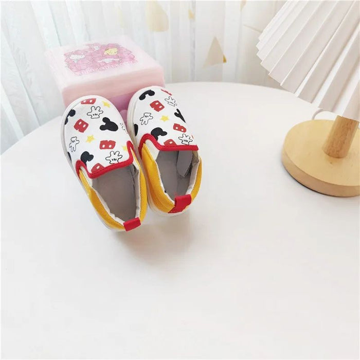 Cartoon Mickey Minnie Mouse Characters Printed Shoes