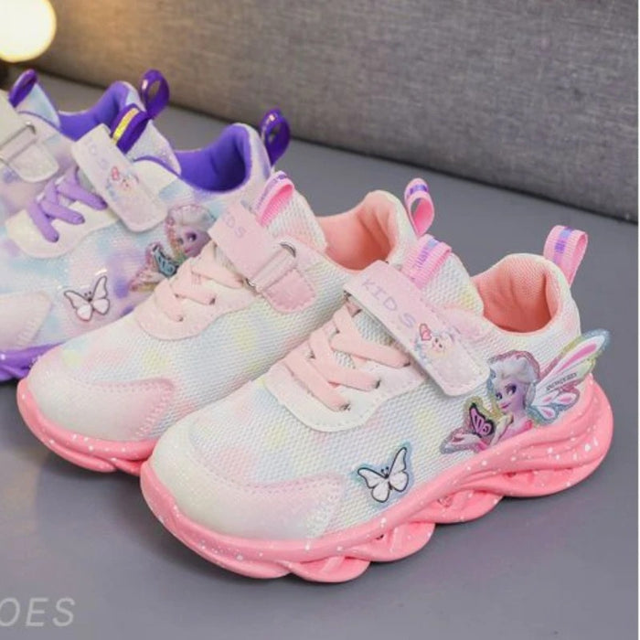 Snow Queen Children Sneakers With Led Lights