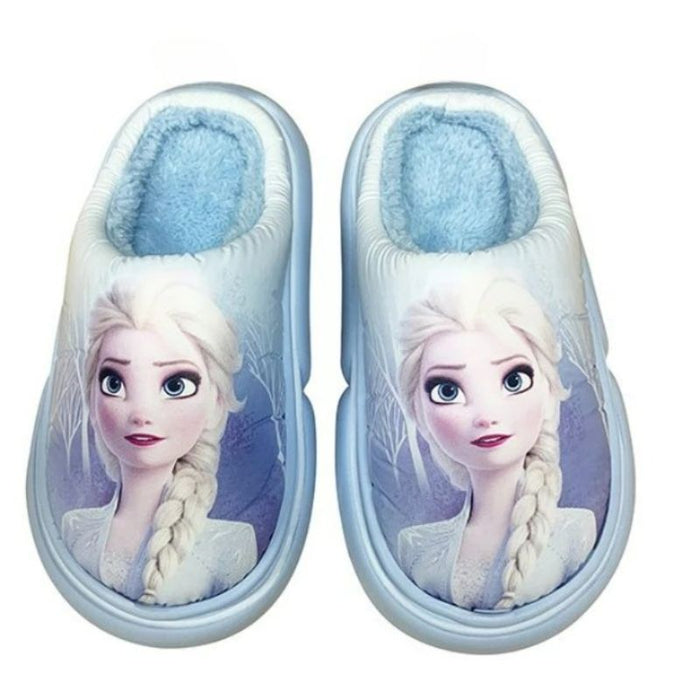 Frozen Elsa Cotton Slippers With Cozy Fur