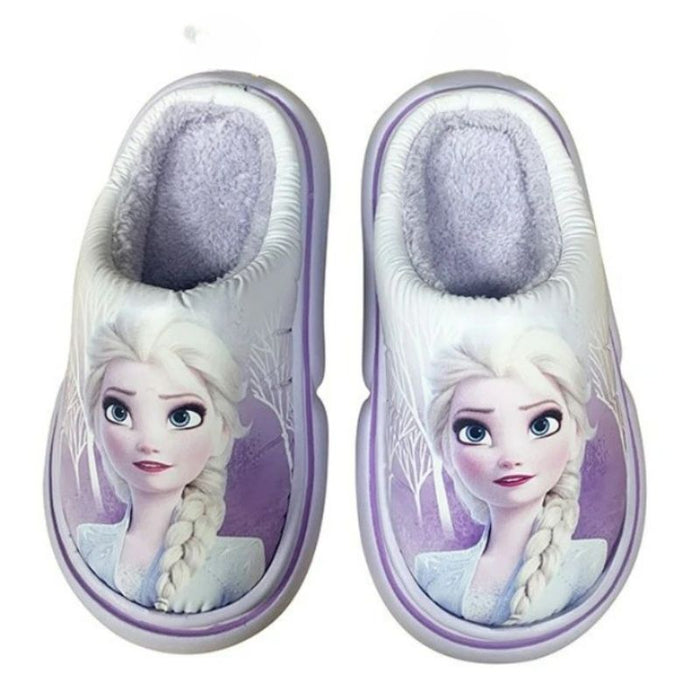 Frozen Elsa Cotton Slippers With Cozy Fur