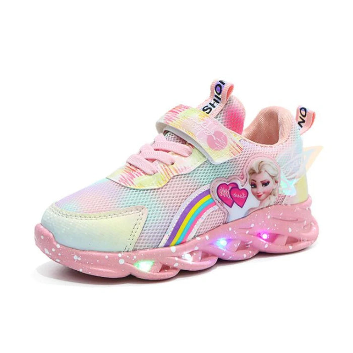 Frozen Elsa Princess Print LED Outdoor Shoes