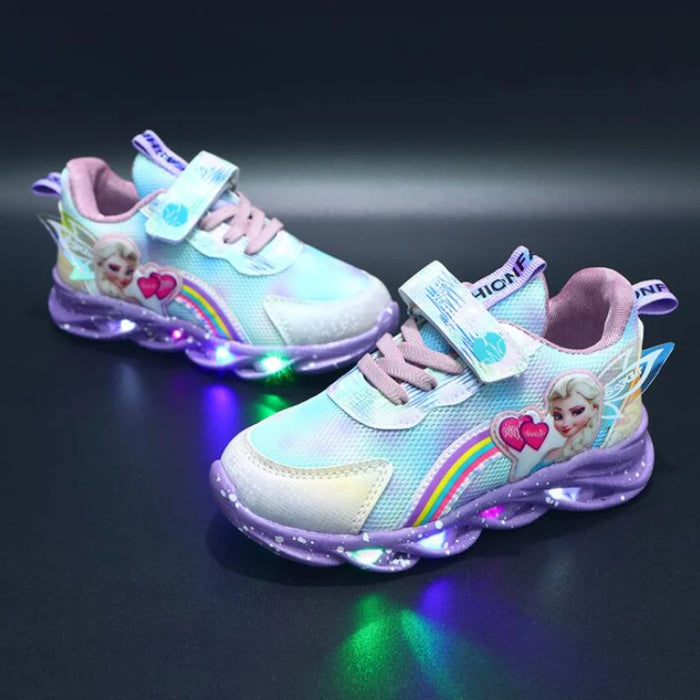 Frozen Elsa Princess Print LED Outdoor Shoes