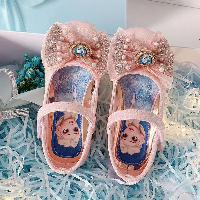 Frozen Anna And Elsa Flat Crystal Shoes