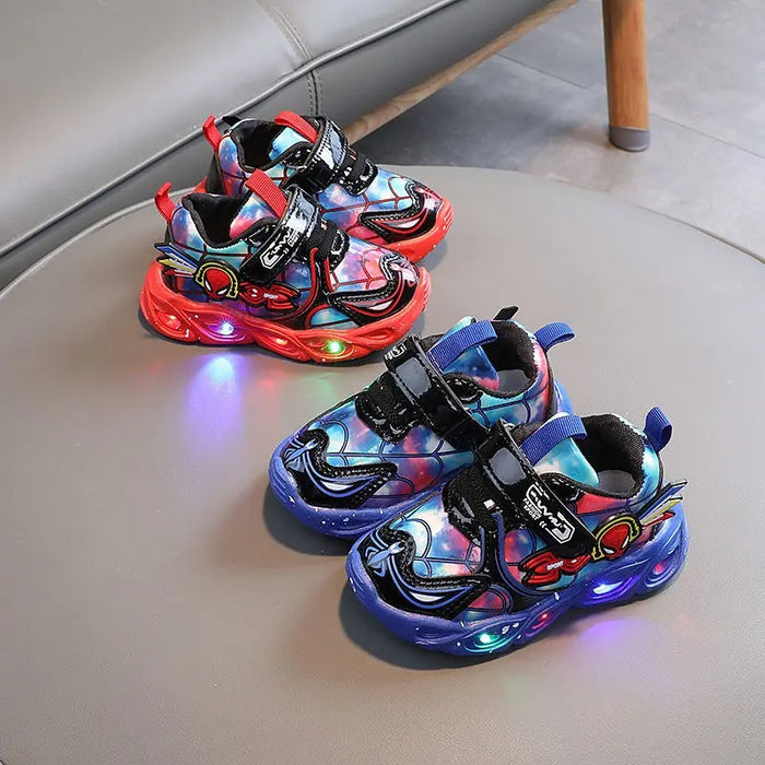 LED Light Spiderman Print Sneakers
