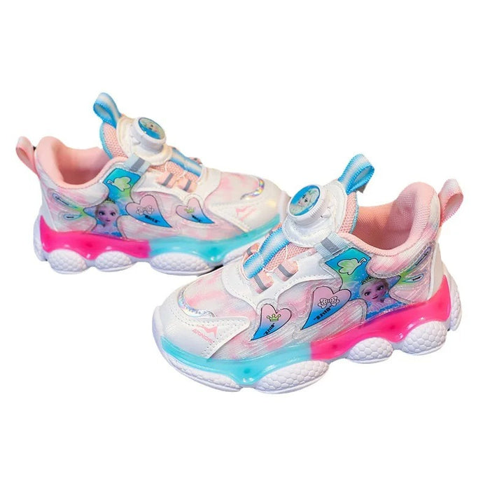 Princess Elsa Rotating Button Sports Sneakers