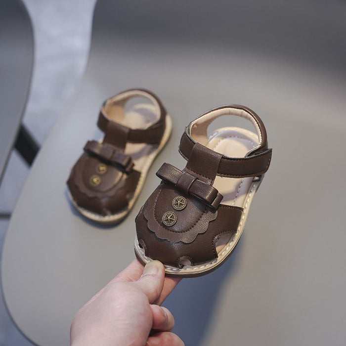 Bow Lace Pattern Anti Slip Kids Sandals