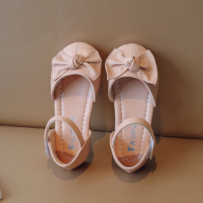 Bowtie Pattern Kids Soft Soled Sandals