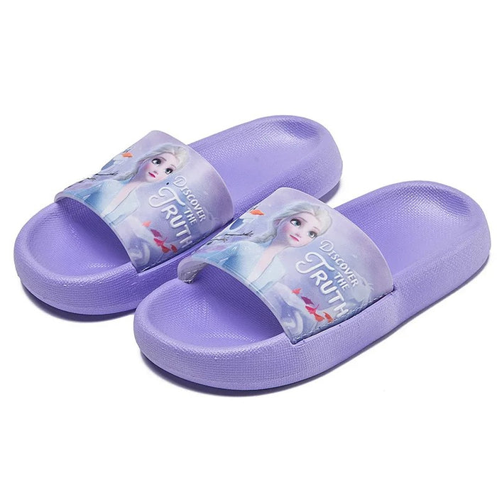 Summer Elsa And Olaf Cartoon Flat Slippers