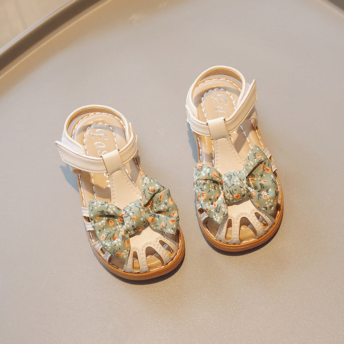 Bowknot Pattern Soft Soled Kids Sandals