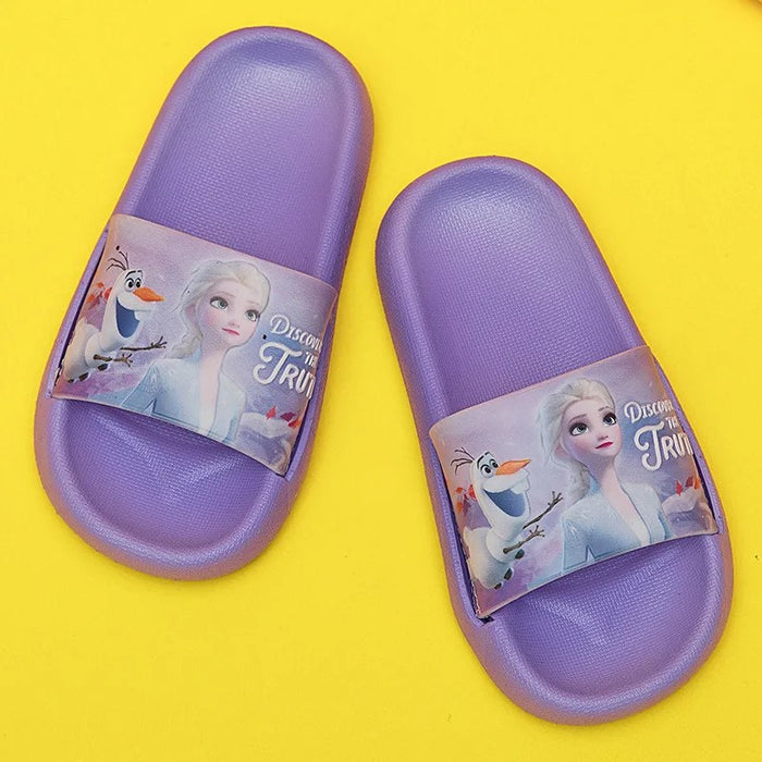 Summer Elsa And Olaf Cartoon Flat Slippers