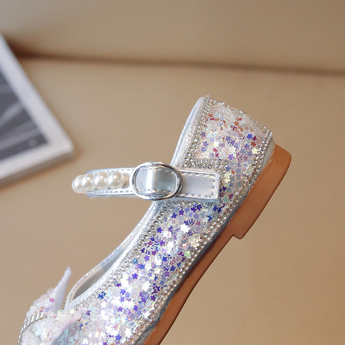 Sequin Bowtie Kids Shoes