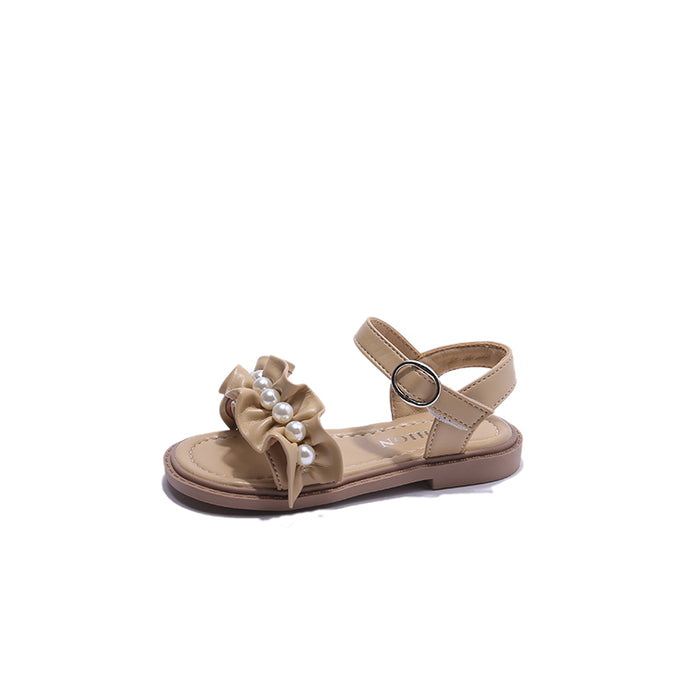 Lace Pearl Pattern Soft Soled Kids Sandals