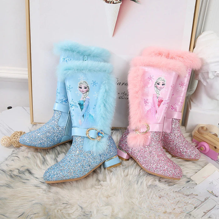 Frozen Themed Plush Fur Shoes