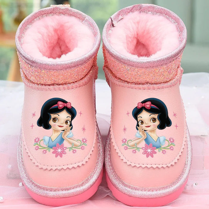 Princess Snow White Girls Frozen Fur Boots