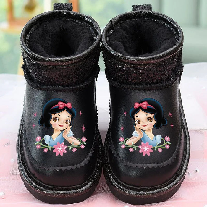 Princess Snow White Girls Frozen Fur Boots