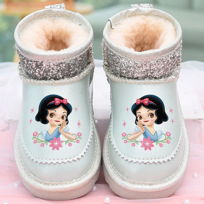 Princess Snow White Girls Frozen Fur Boots