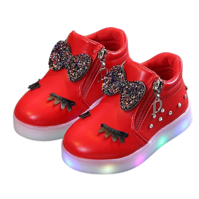 The Shiny Bow Led Casual Shoes For Babies