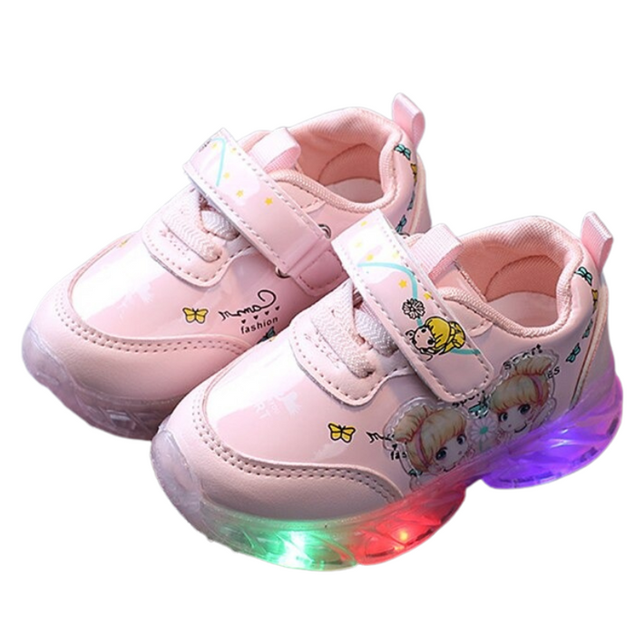 The Cartoon Girls Fashion Led Casual Shoes For Babies