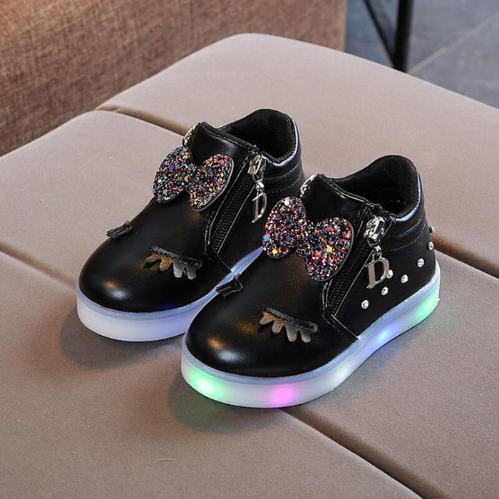 The Shiny Bow Led Casual Shoes For Babies