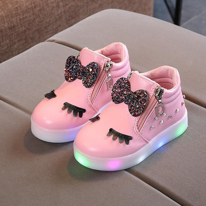 The Shiny Bow Led Casual Shoes For Babies