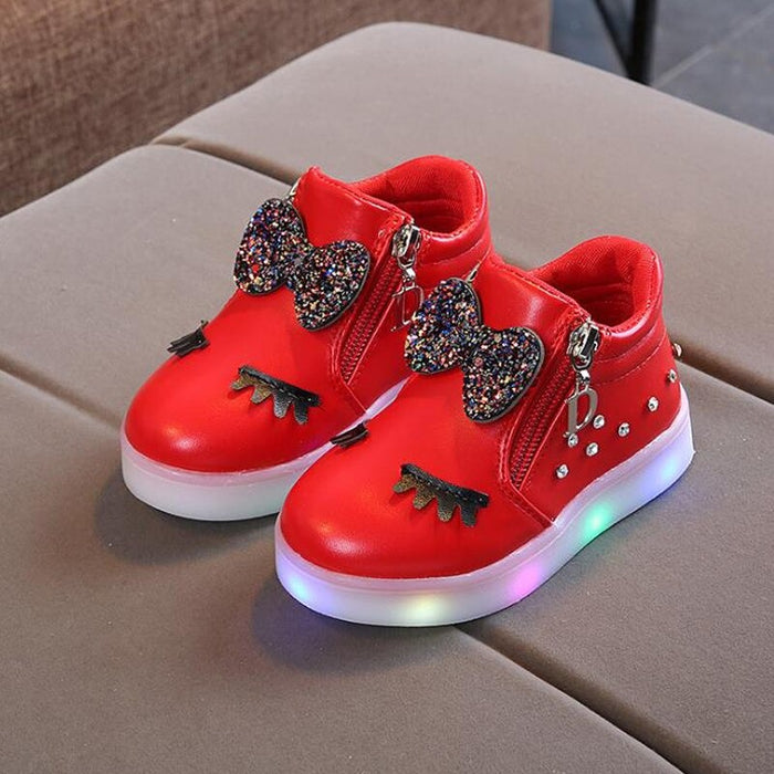 The Shiny Bow Led Casual Shoes For Babies