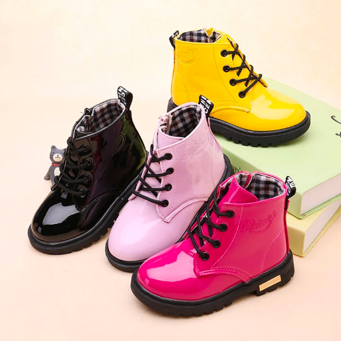 Children's Glossy Leather Boots