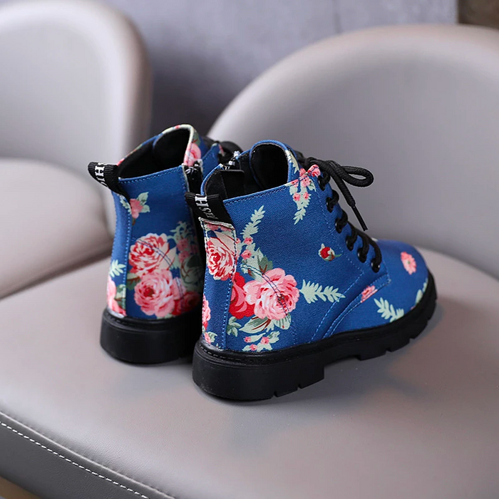 Children's Leather Printed Short Boots