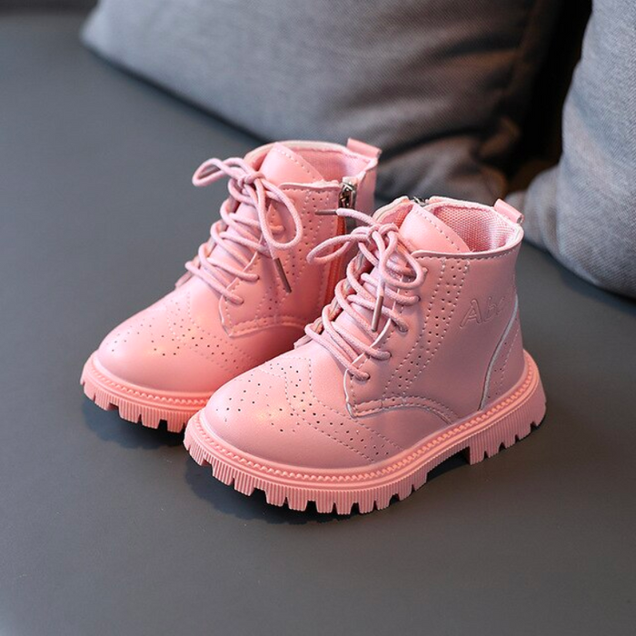 Children's Zipper Leather Boots