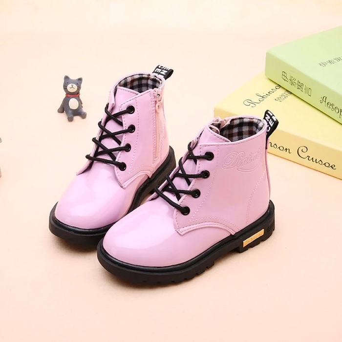 Children's Glossy Leather Boots