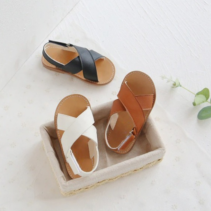 Cross-Tied Sandals For Kids