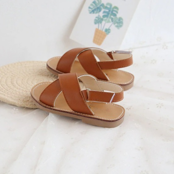 Cross-Tied Sandals For Kids