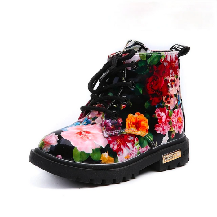 Children's Flower Printed Cotton Boots