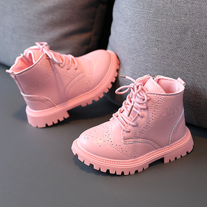 Children's Zipper Leather Boots