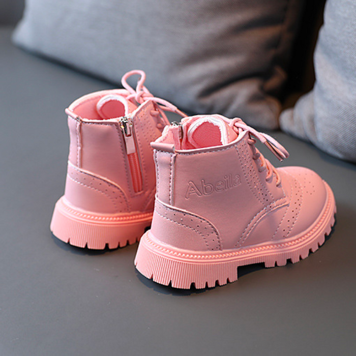 Children's Zipper Leather Boots