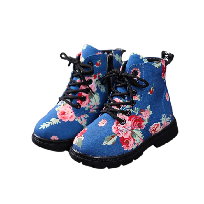Children's Leather Printed Short Boots
