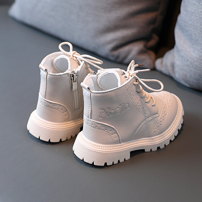 Children's Zipper Leather Boots