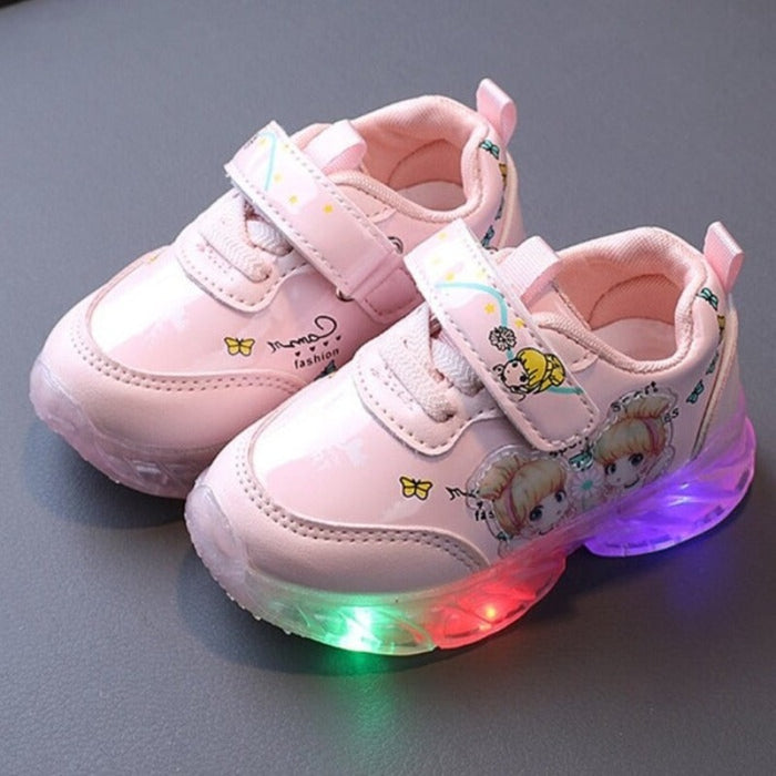 The Cartoon Girls Fashion Led Casual Shoes For Babies