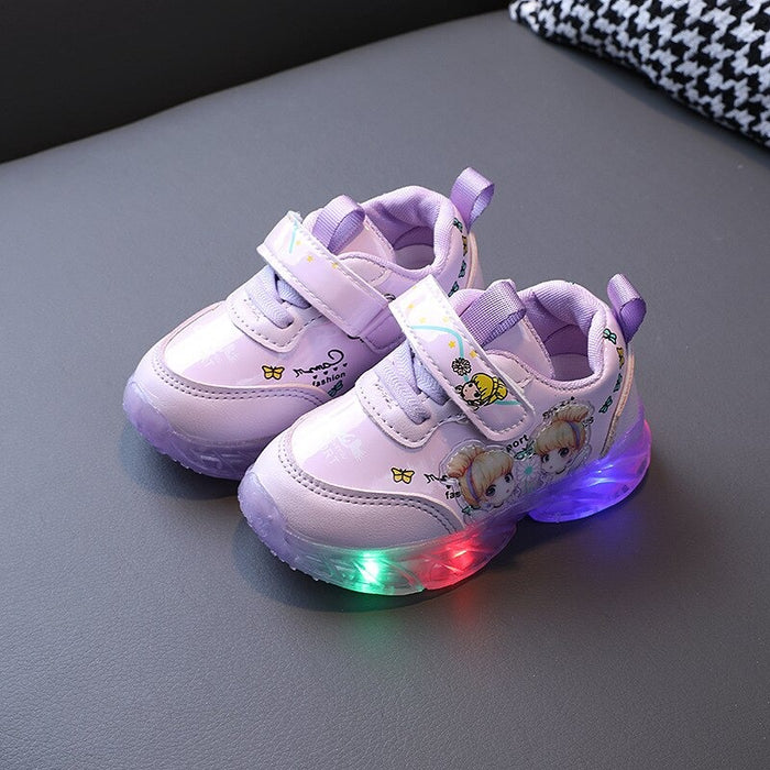 The Cartoon Girls Fashion Led Casual Shoes For Babies