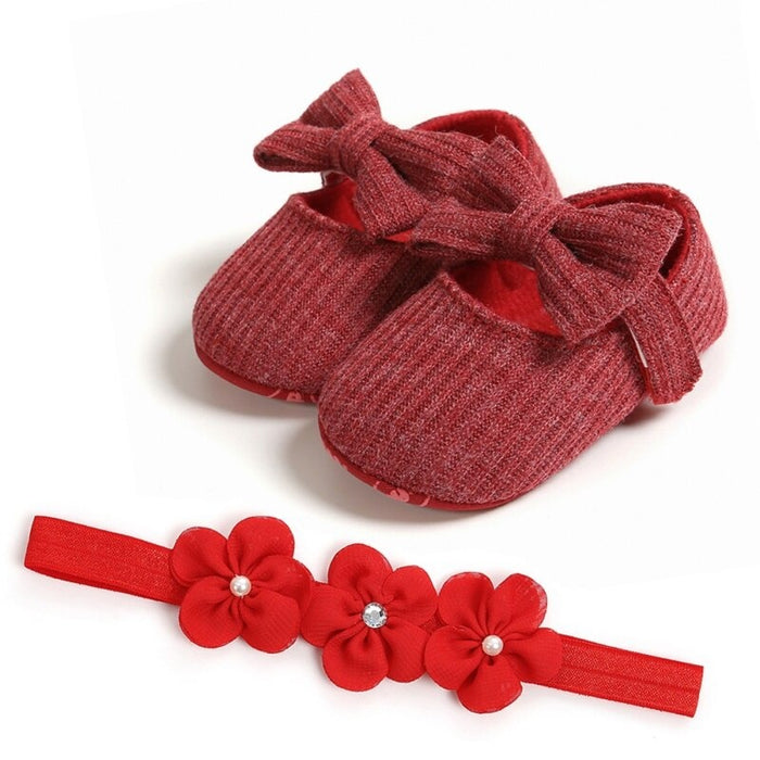 Shiny Finish Toddler Shoes With Bow