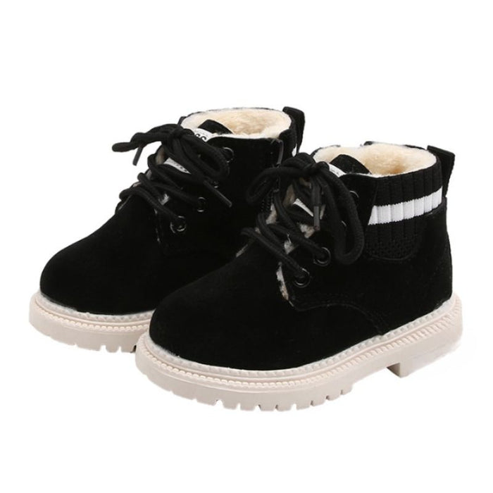 Fur Lace Up Baby Shoes