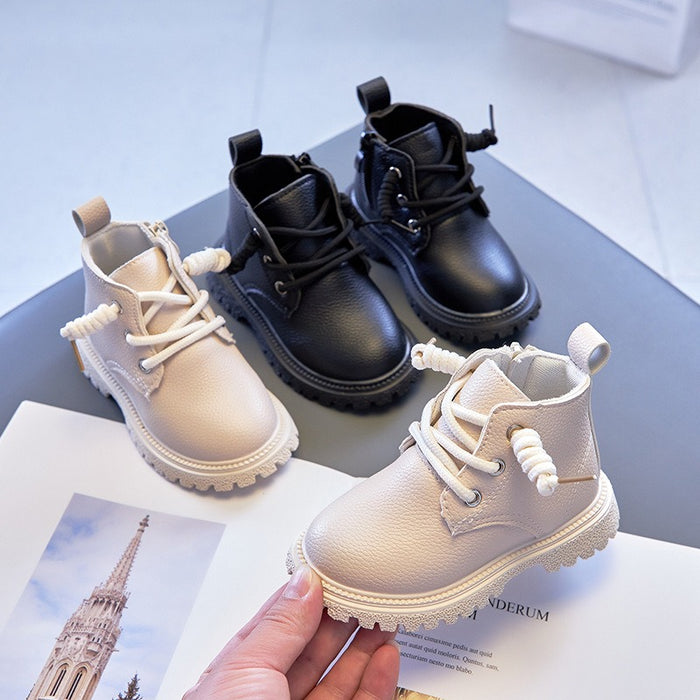 Leather Lace-Up Toddler Boots